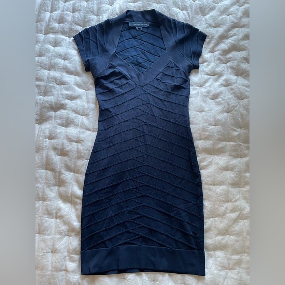 French Connection Dresses & Skirts - French Connection navy blue bandage bodycon mini dress